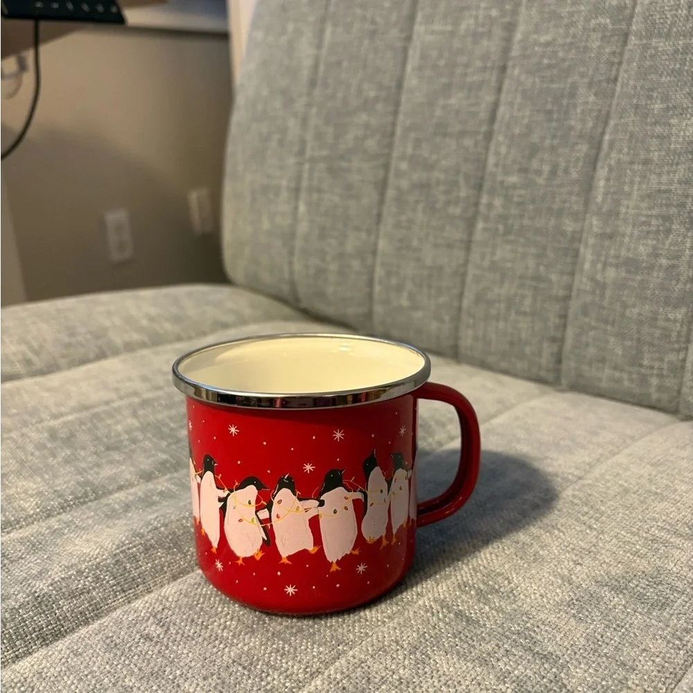 World Market Red Penguin Mug